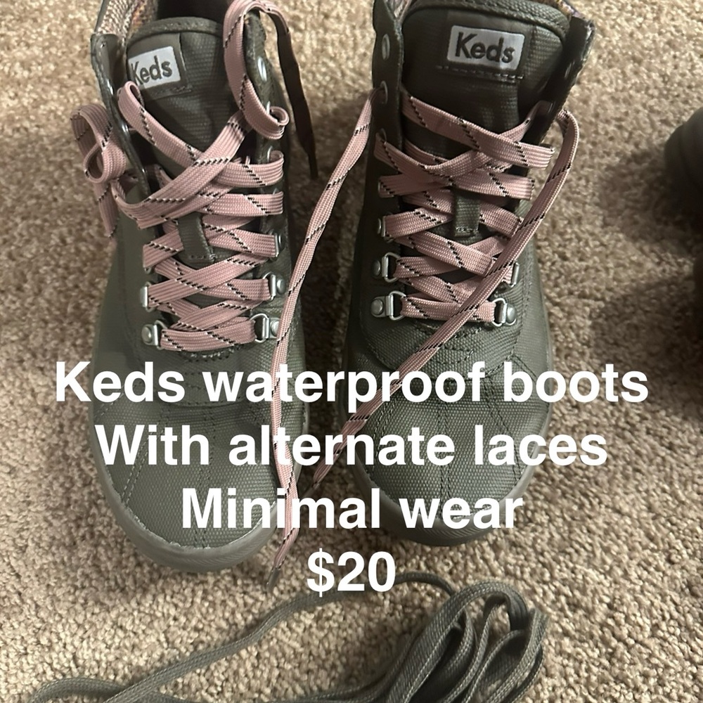 Keds Waterproof Boots - Pink and Gray